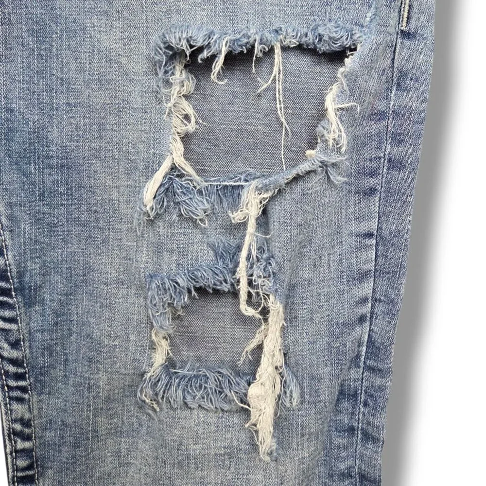 True Religion Ricky Jeans Mens 34 x 34 Relaxed Straight Distressed Light‎ Wash